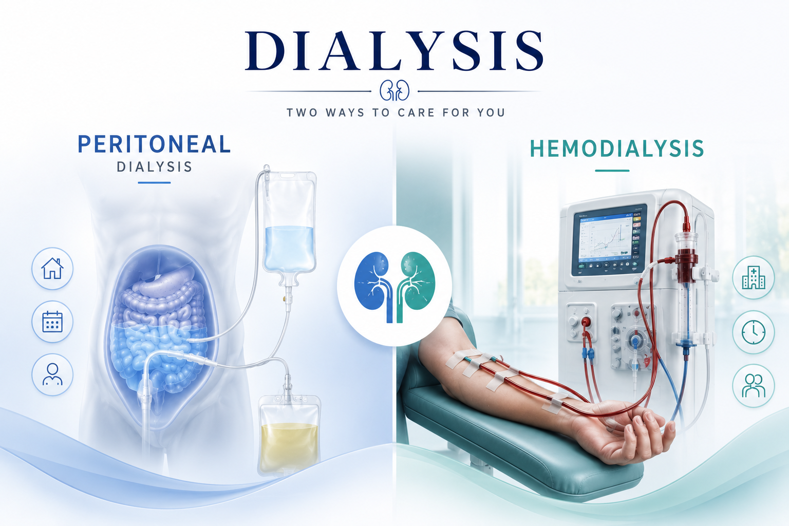 Peritoneal Dialysis (PD) vs Haemodialysis (HD)